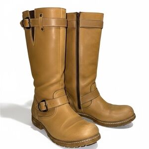 Tan Heeled Full Grain Leather Boots Style #99212